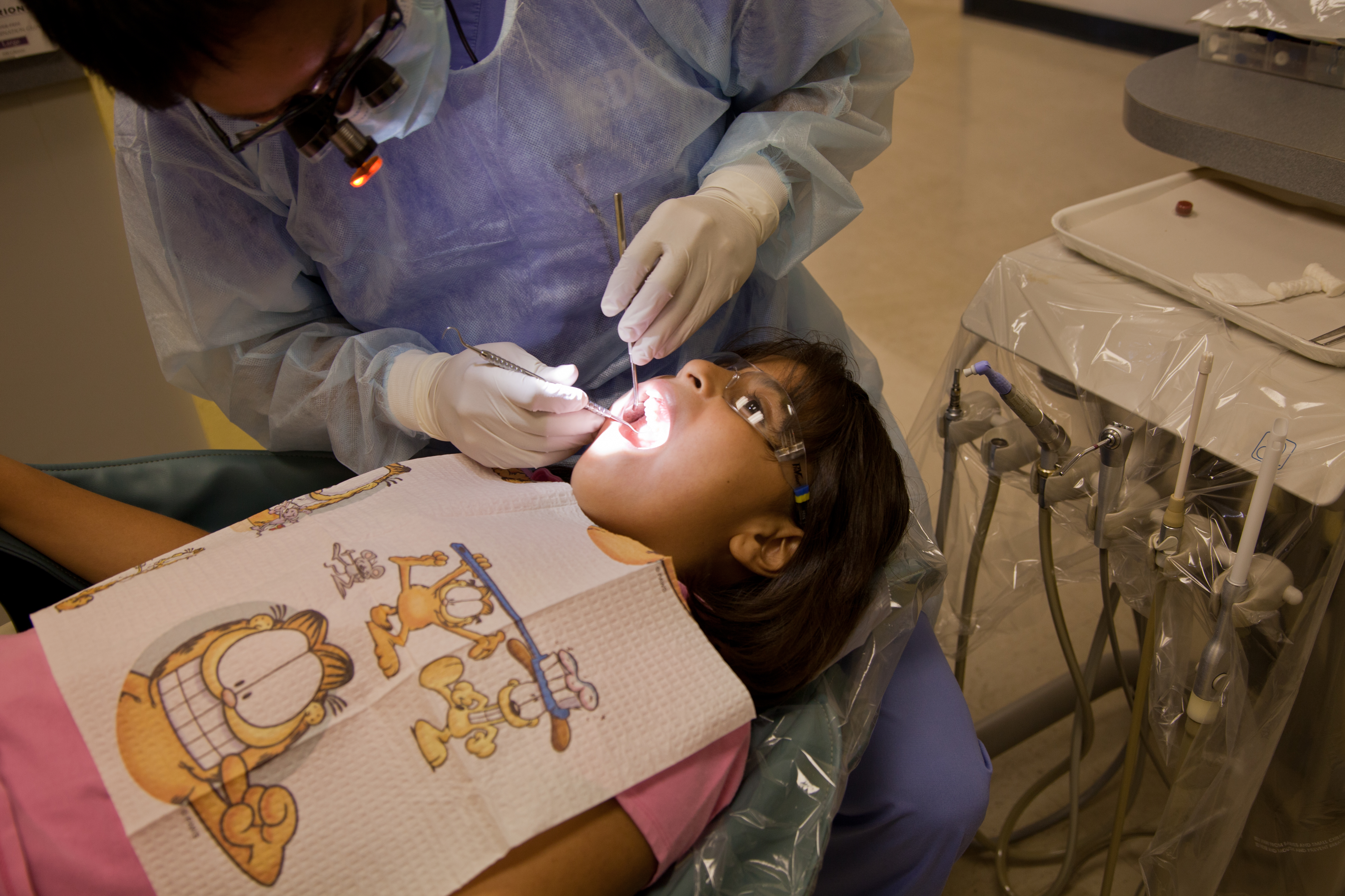 Child receives treatment a the St. Vincent de Paul Dental Clinic