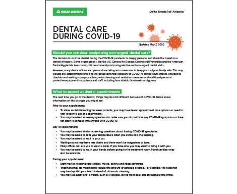 Dental care during COVID-19 resource guide 