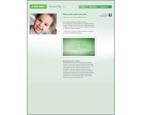 Dentist By One program website page 
