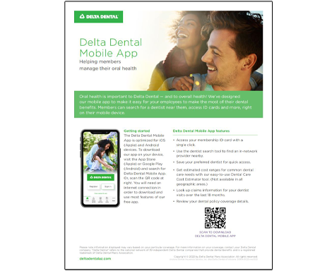 Delta Dental Mobile App Flyer for Employers