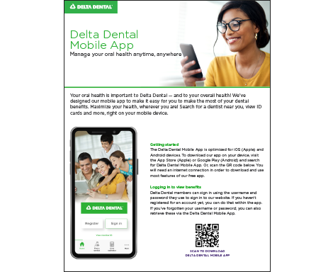 Delta Dental Mobile App Flyer for Members