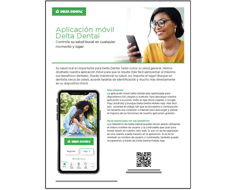 Delta Dental Mobile App Flyer for Members - Spanish