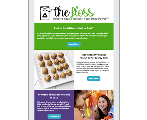 The Floss newsletter example 