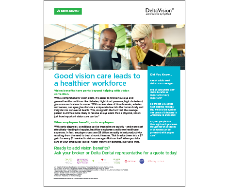 an overview of why good vision care leads to a healthier workforce flyer 
