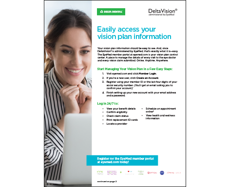 how to access your vision plan information flyer 
