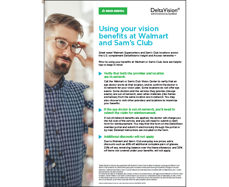 Using your vision benefits at Walmart and Sam's Club