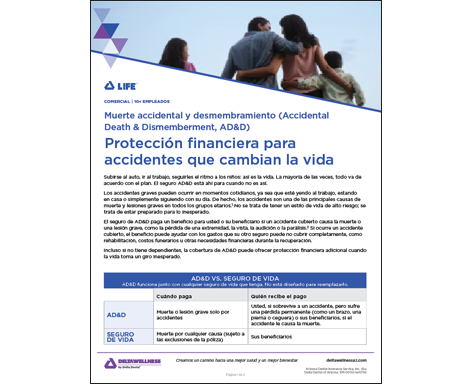 DeltaLife AD&D Folleto informativo para los miembros