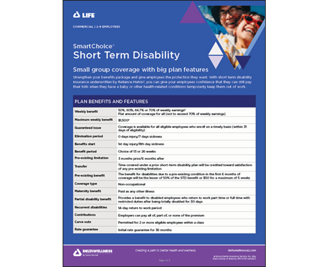DeltaLife SmartChoice STD Informational Flyer for Employers