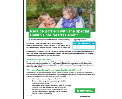 Special Health Care Needs Benefit Self-Insured Flyer Thumbnail